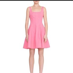 STAUD Vibrant Pink Mini Dress